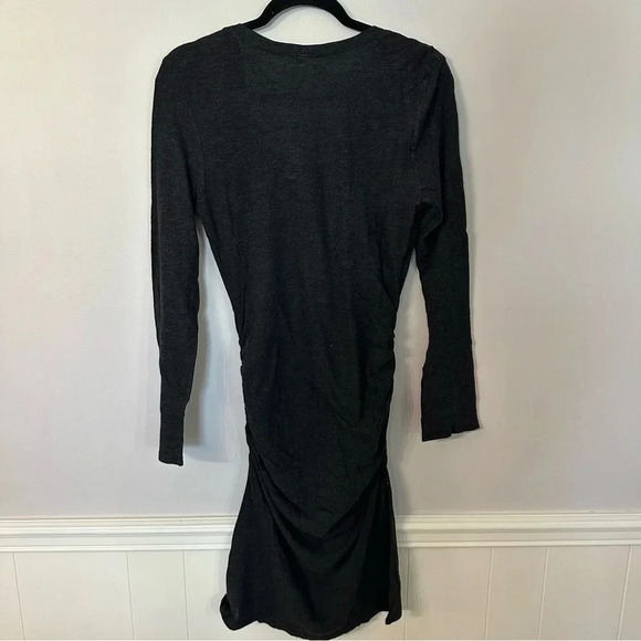 Lanston Women’s Gray Long Sleeve Scoop Neck Fitted Side Ruched Dress Size L NWT - Picture 9 of 9
